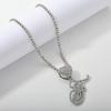 26 Flower Letter Necklace: Hip Hop Heart Pendant with Full Diamond Inlaid Tennis Chain for Women