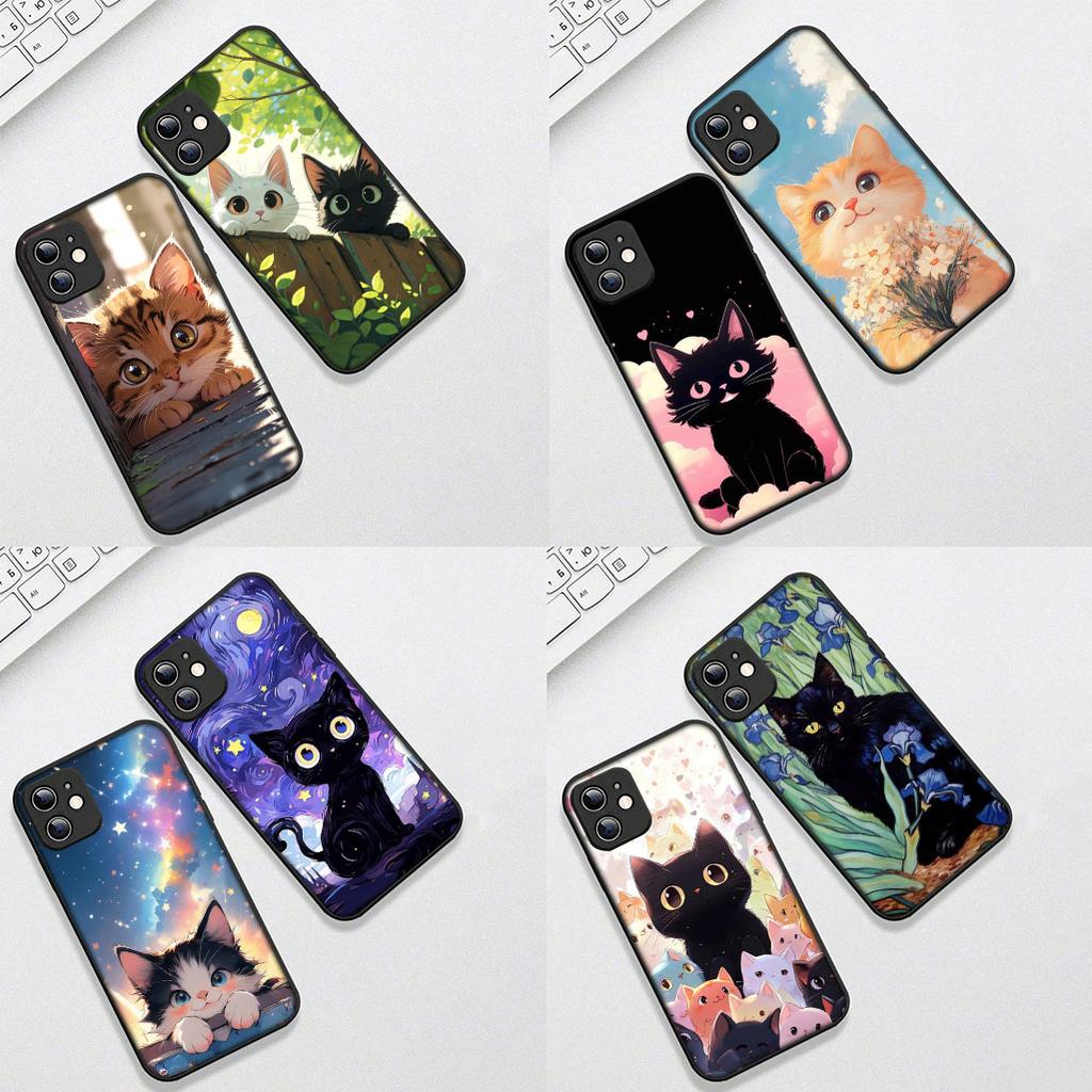 Protective Cover Cartoon Cat Meow Wallpaper for Xiaomi Redmi 15 15C 14C 8A A4 A5 Note 8 7 14 Pro + 8T 14S Phone Case