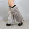 Plush Leg Warmers for Women Soft Furry Boot Toppers Ribbed Elastic Top Fuzzy Leg Covers Winter Accessory Party Costume