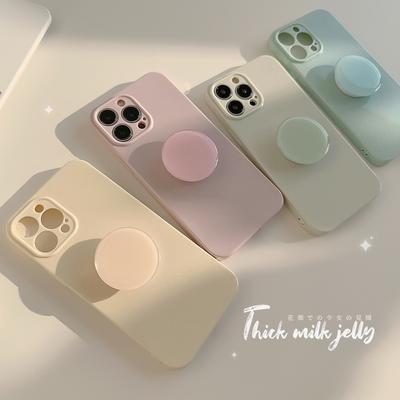 Kolorowy Etui Odporne Na Wstrząsy Z Uchwytem Dla iPhone 16 15 14 13 12 11 Pro Max Plus Gładki Miękki Silikonowy Zderzak