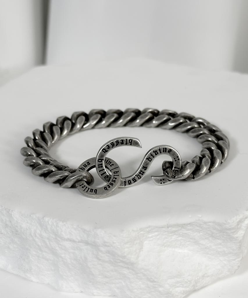 Blessed Bullet Ss-Hook Classic Chain Logo Bracelet (Type A)