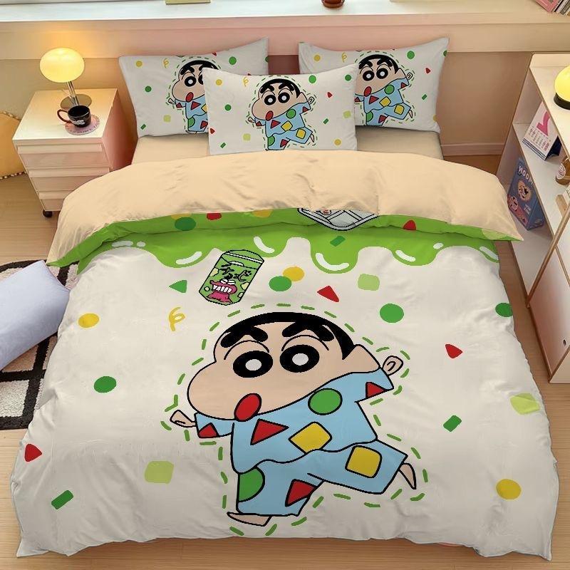 Cute Crayon Shin Chan ,Microfibre Bedding Sets, Children's Bed Duvet Cover with Zip Room Decor Duvet Cover for Teenagers Adult