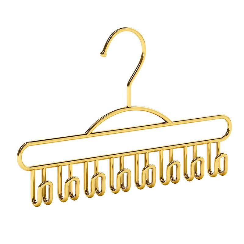 Metal Belts Camisole Clothes Hanger 8 Hooks Tie Hats Organizer Rack NonSlip Space Saving Wardrobe Clothing Storage Holder