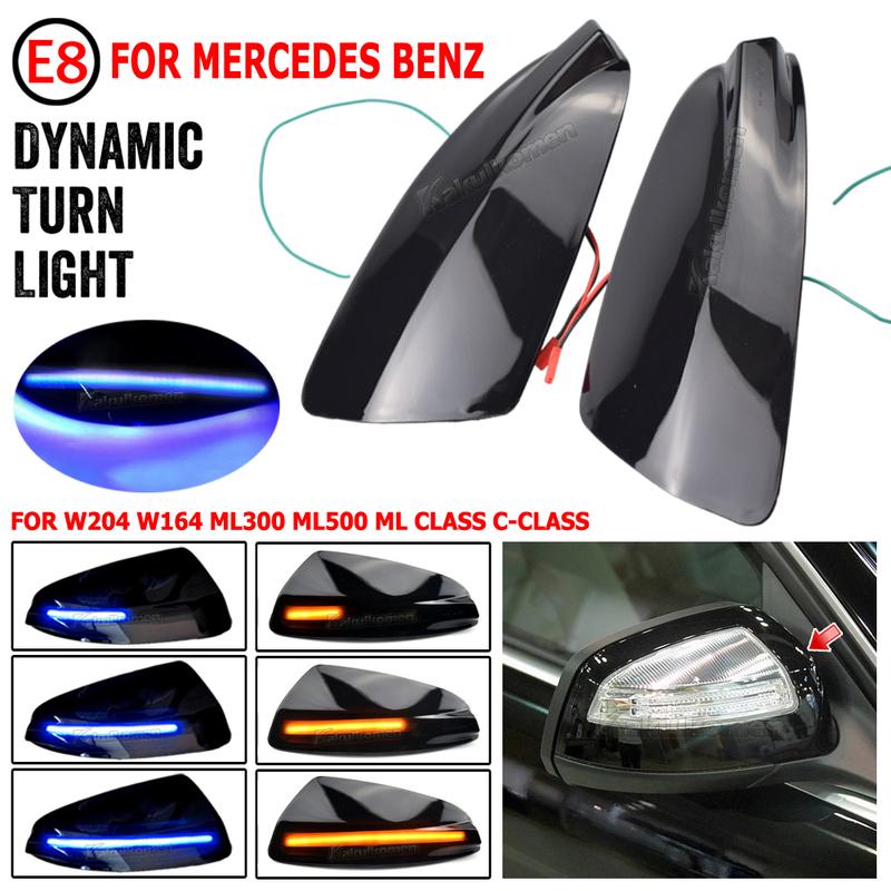 2x LED Dynamic Turn Signal Light For Mercedes Benz W204 S204 W164 Vito Bus Viano Car Side Wing Rearview Mirror Blinker Indicator