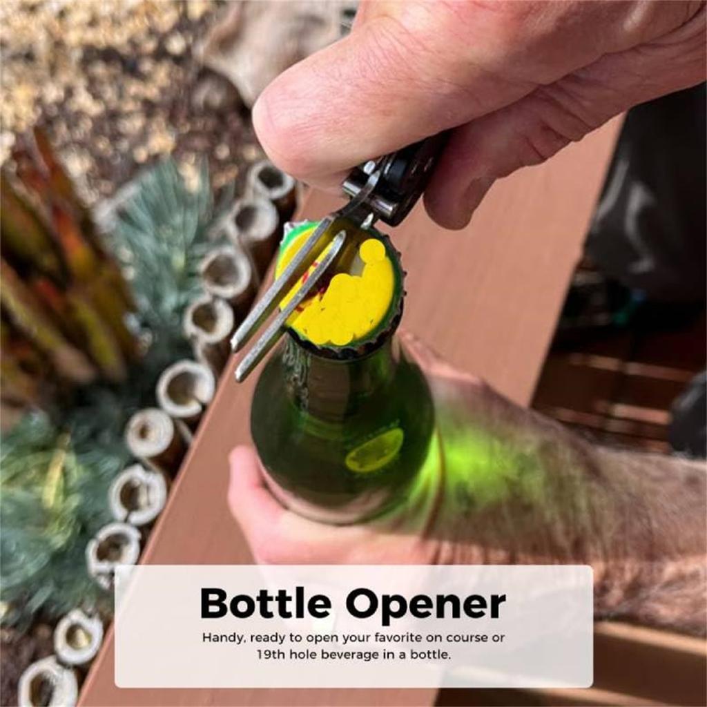 Golf Alloy Forks - Golf Divot Tool, Metal Foldable Butterfly Divot Tool With Bottle Opener, 3--1 Golf Multi-Tool, Ball , Portable Golf Accessorie