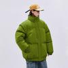 New Winter Cotton-padded Jacket Solid Color Couple Cotton-padded Jacket Stand-up Collar Thickened Thermal Bag Jacket Sleeves Removable