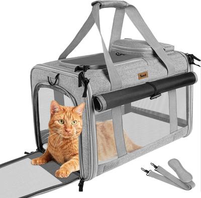 Tresbro Cat Carrier Cat Carrier Bag with Lockable Double Zipper and Curtain for Cat Travel Carrier Dog Carrier Bag Breathable for Prevention
