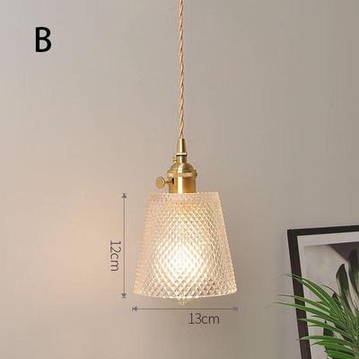 UOSU Retro Glass Crystal Pendant Light