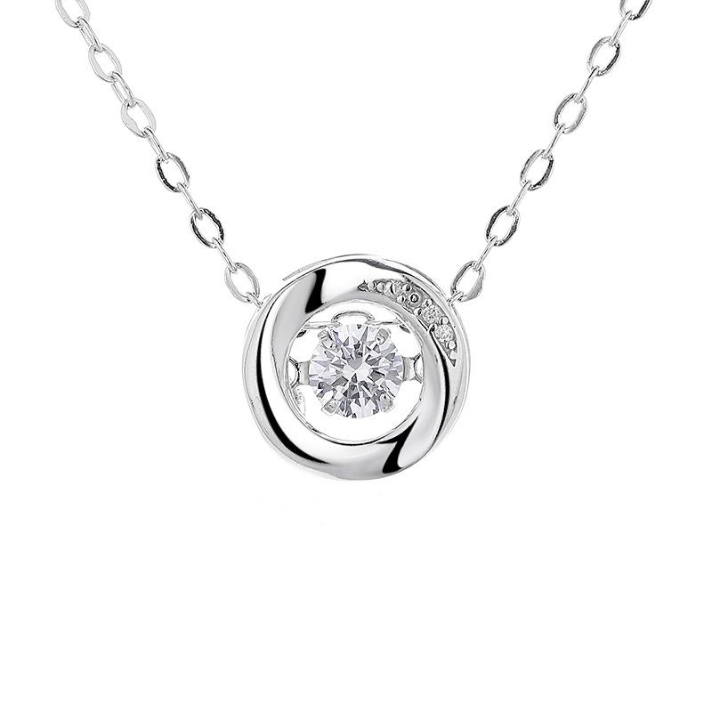 Heart Light Ring Diamond Necklace Simple Niche Design Clavicle Chain Pendant Item Decoration