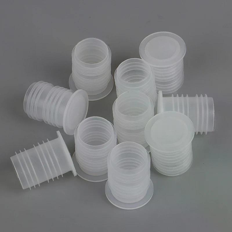 New 10Pcs Plastic Bottle Cap Red Wine Seal Cap Inside The Salt Bottle Transparent Nut Hole Dust Plug Easy To Pull The Cap