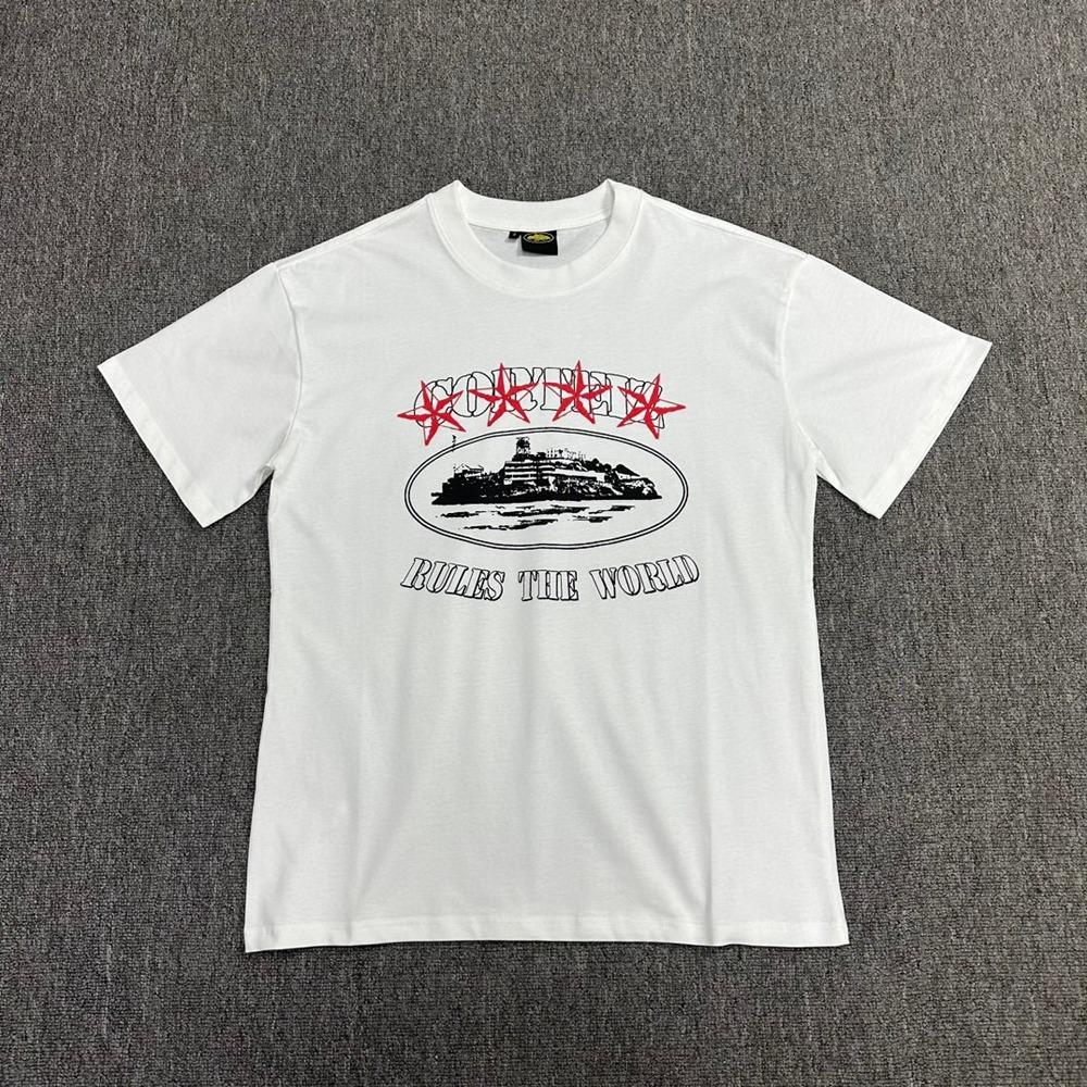 Cross-border American High Street Alcatraz Series Letter Pattern Printing Casual Loose Short-sleeved T-shirt Top Men's and Women's Tide
