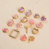 Stainless Steel Pendant Series Pink and Purple Cute Pendant Multiple Choice Earring Components DIY Necklace Jewelry Accessories