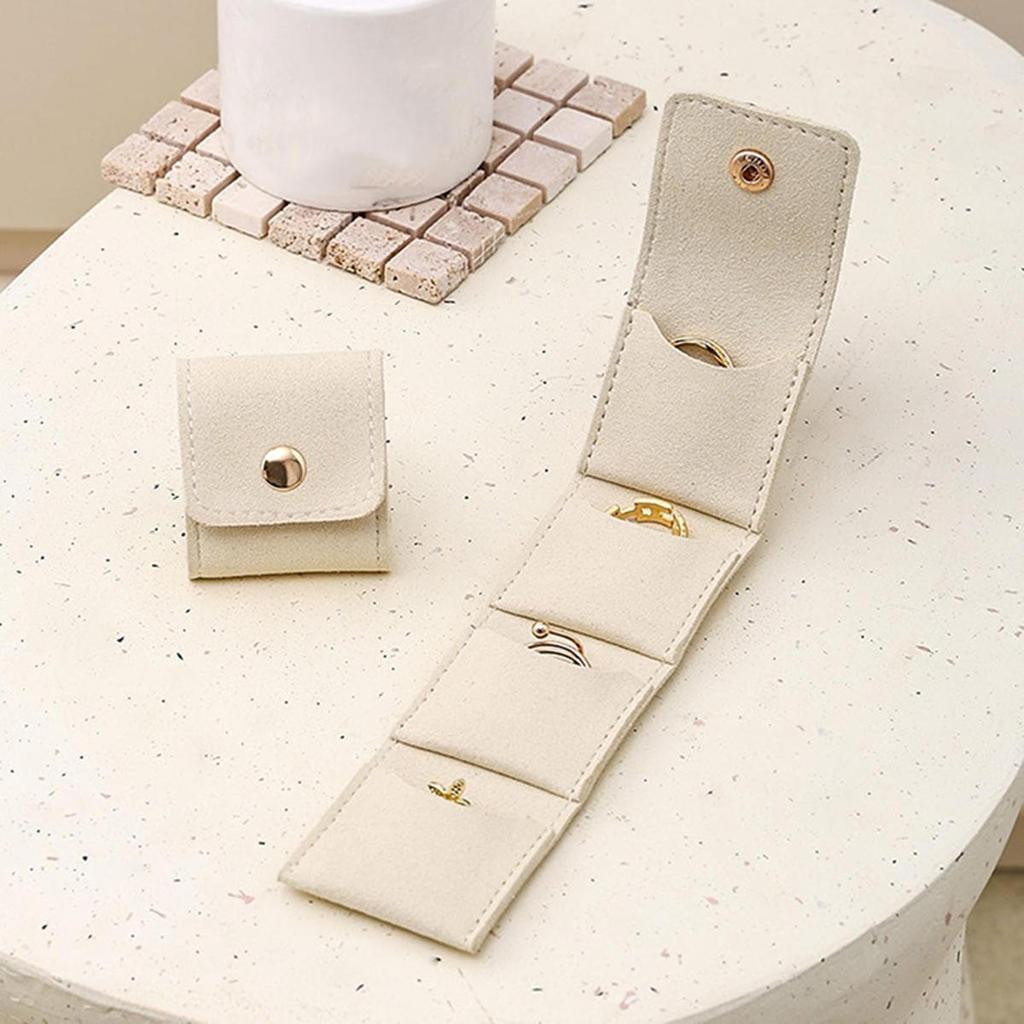 Fashion Portable Travel Jewelry Bag Pouch Travel Jewelry Roll Bag with Buckle Foldable Travel Jewelry Organizer Case