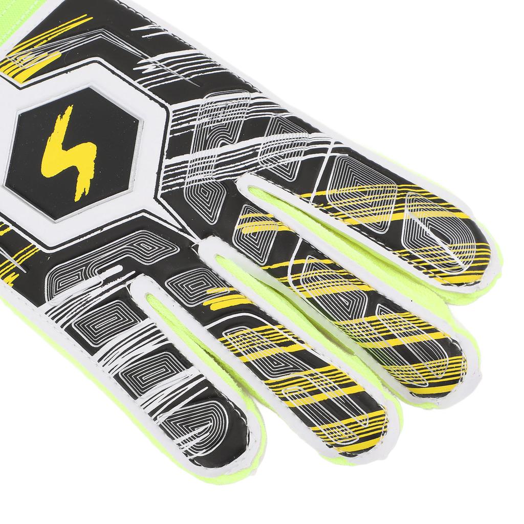 1 Pair Kids Soccer Gloves Latex Collision Resistance Football Goalkeeper Gloves for Grip Finger Guard Yellow Size 7