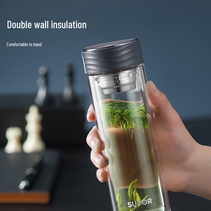 Supor Double-Wall Glass Tea Infuser Bottle