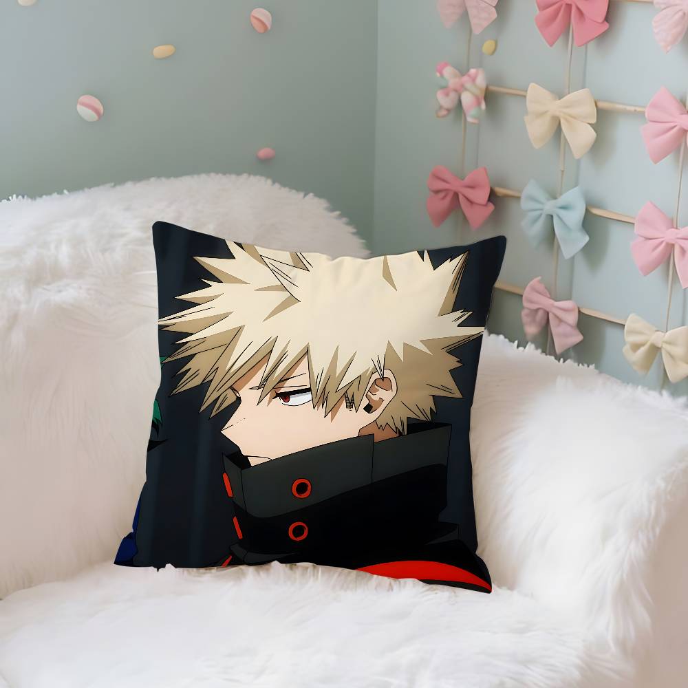 Cute BBakugo KatsukiS Anime Throw Pillow Covers Pattern Cushion Cover Suitable For Sofa Bedroom Car Pillow Cover