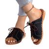 Fashion Plus Size 2025 Summer New Women’s Casual Slippers Outdoor Open Toe Lace Up Low Heel Slippers for Hot Sale Daily Rome Sandals
