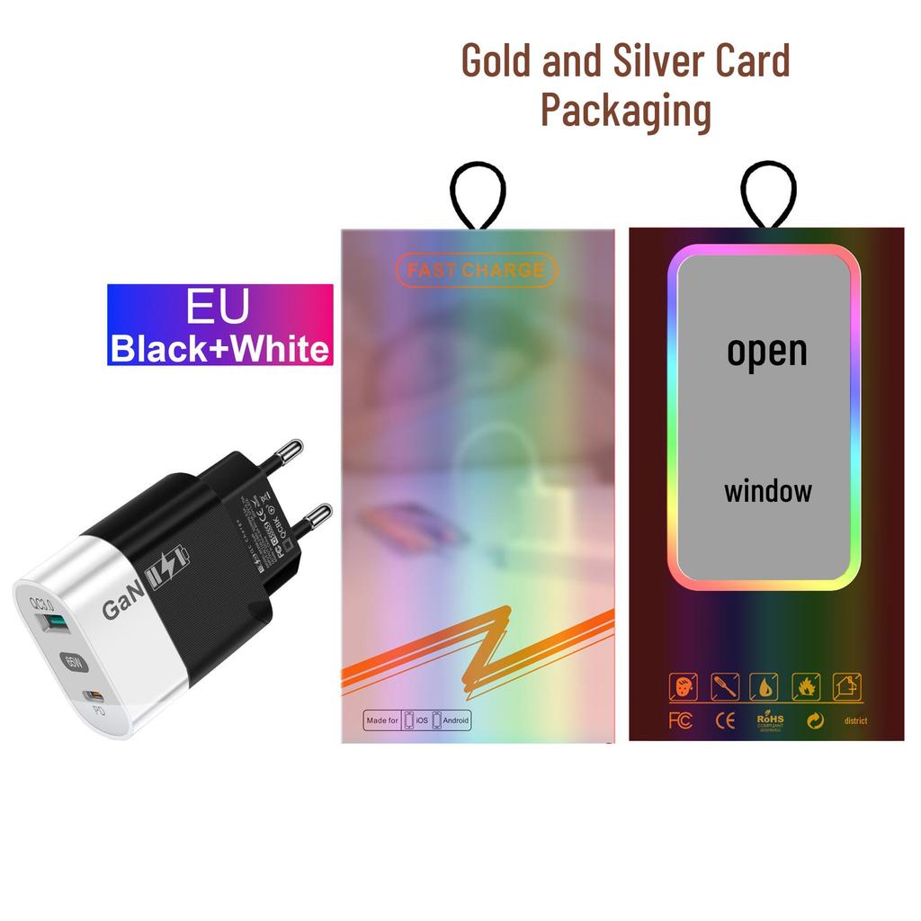 33W GaN USB Charger: QC 3.0 & PD Fast Charging, 9V/12V, US/EU Standard