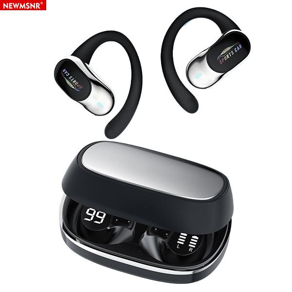 Open Ear Clip Earbuds LED Bluetooth Headphones HIFI Sound Earphones Touch Control Wireless Headsets Noise Reduction with HD Call