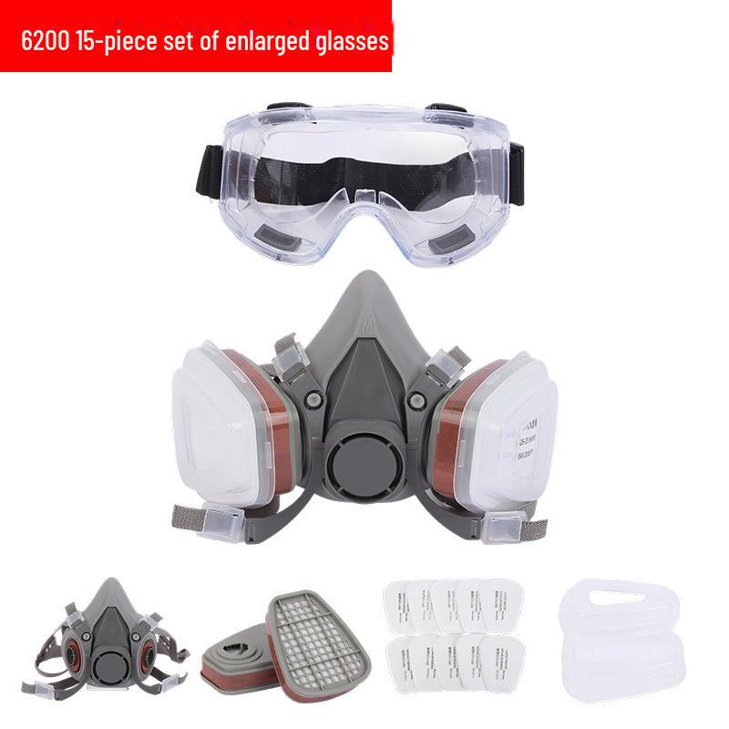 6200 Full-Face Gas Mask for Dustproof Grinding, Spray Painting, and Chemical Protection
