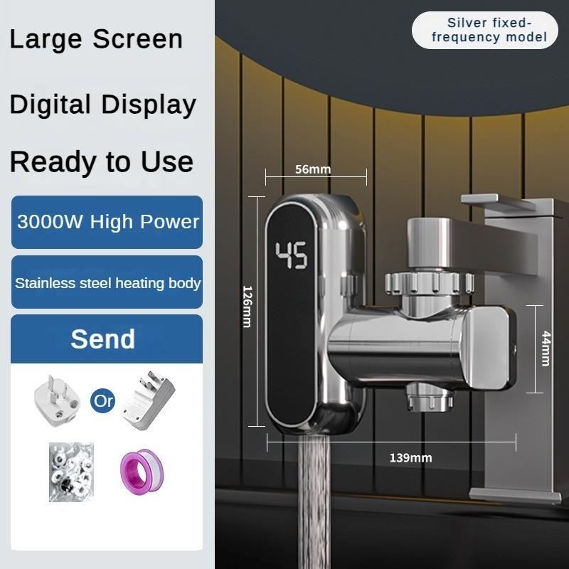 Electric Faucet Stainless Steel Hot and Cold Dual-purpose Faucet Temperature Digital Display Electricity Isolation Instant Hot Water Faucet