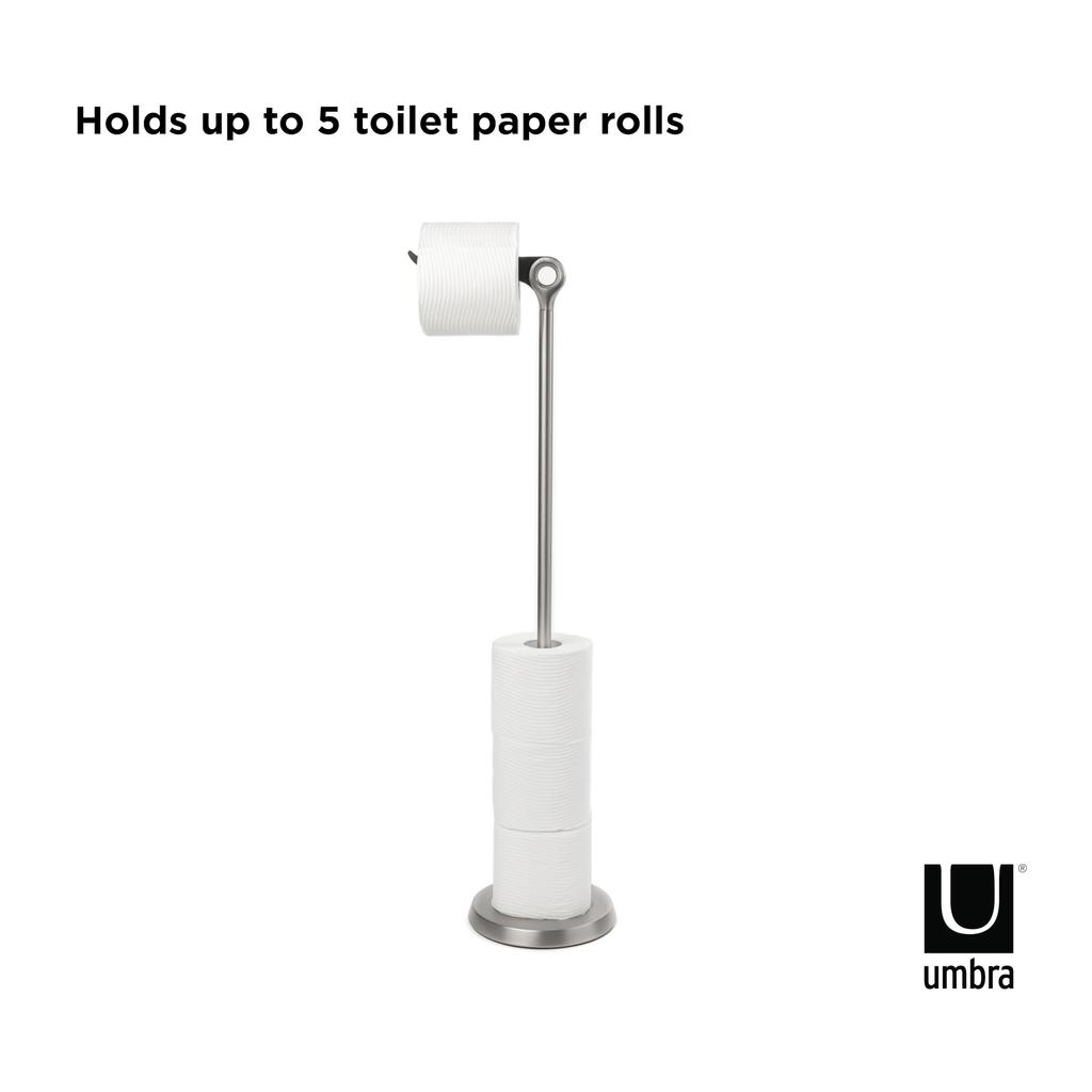 Umbra Toilet Paper Holder, Stand, Storage, Toilet Storage, TUCAN, 2023320410, 17cm Diameter x 74cm High x 23cm Wide, Nickel