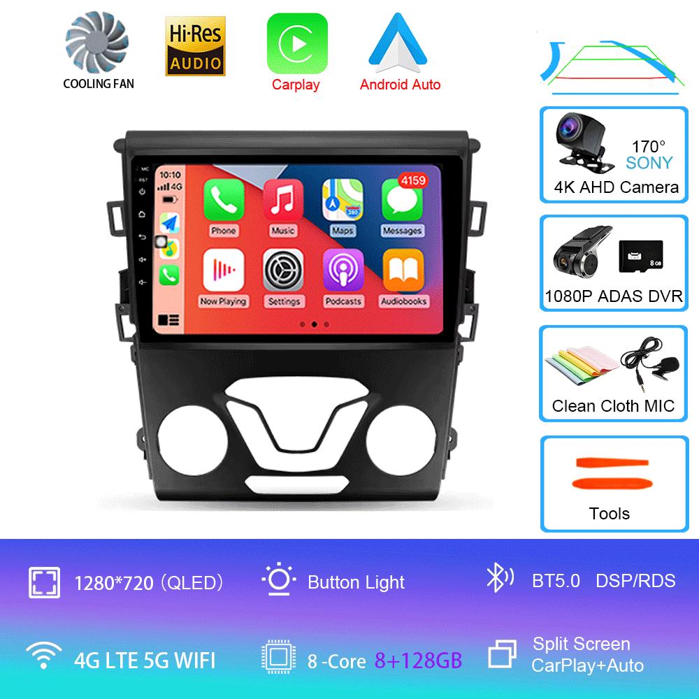 Car Radio Android 14 Carplay Auto 4G WIFI GPS For Ford Mondeo 5 Fusion 2012-2019 Multimedia Player Video Stereo Head Unit 2din