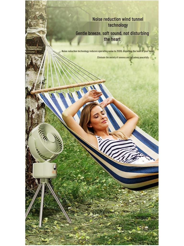 Portable USB Rechargeable Outdoor Fan: Compact and Versatile for Camping, Office, Desk, or Floor Use.