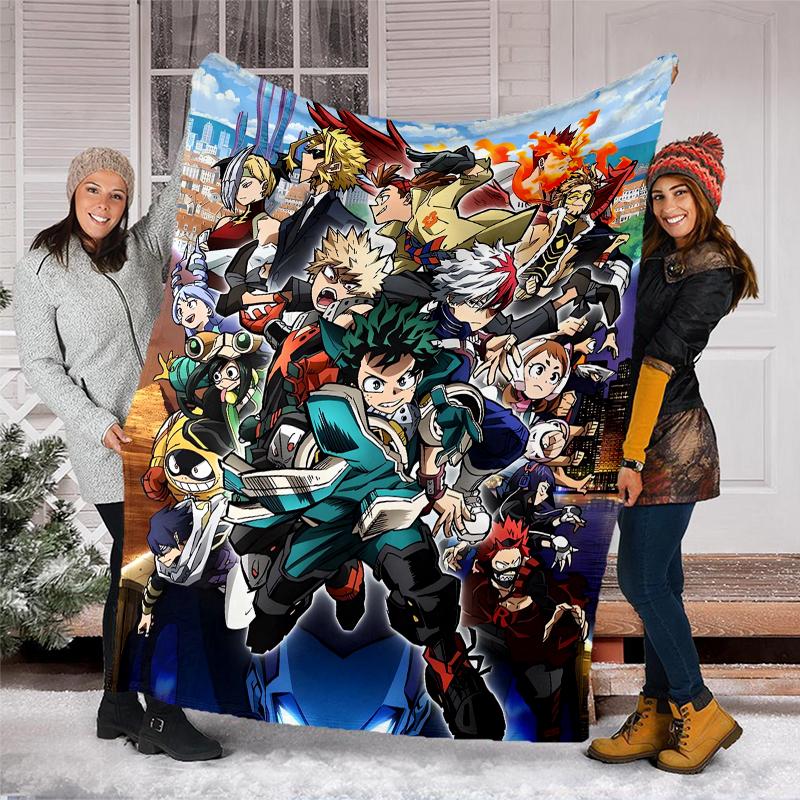 My Hero Academia Theme Printed Blanket - Perfect for Couch, Bed, Travel & Outdoor Use | Machine Washable, Cozy & Durable.
