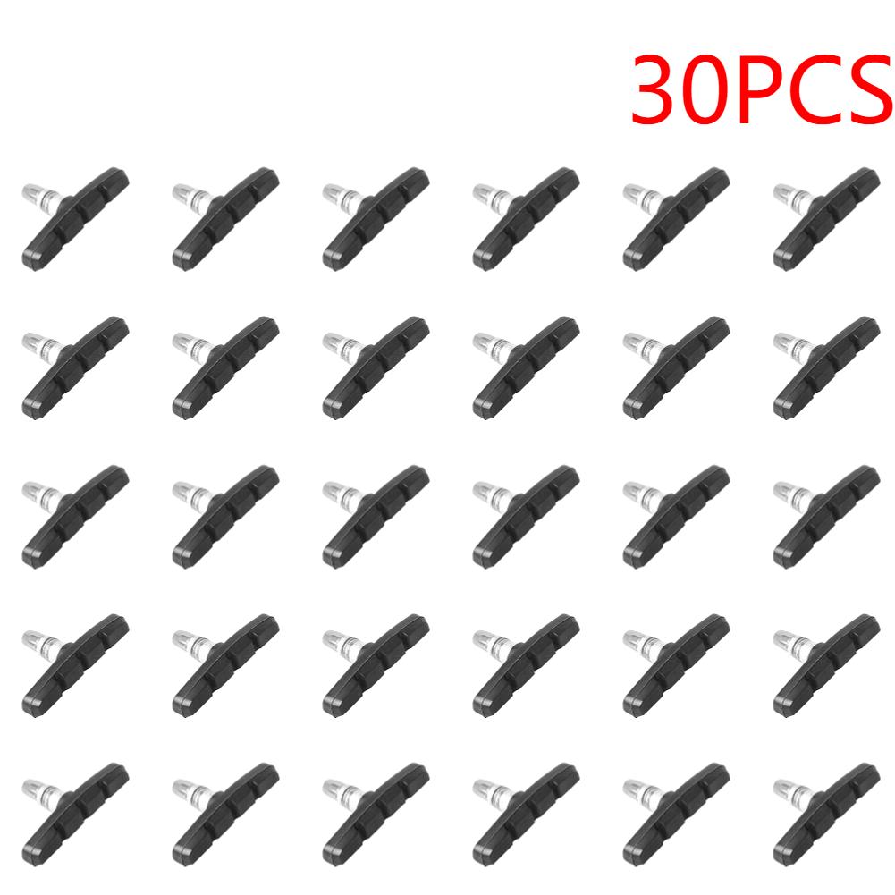 30-10Pcs Durable Bicycle Silent Brake Pads Cycling V Brake Holder Shoes Blocks Rubber Bike Parts For Mountain Folding Bikes