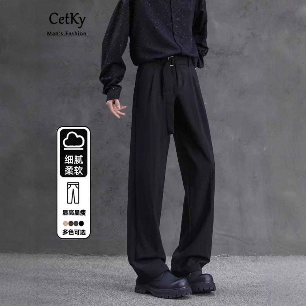 American Retro Pendant Pants Men's Summer Cleanfit Loose Casual Pants Premium Straight Wide-leg Pants