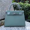 26 Nuova Borsa da Donna in Vera Pelle Modello Palma Mini 22CM25 Fibbia Argentata Borsa a Mano Singola Spalla Tracolla Attraversata Transfrontaliera