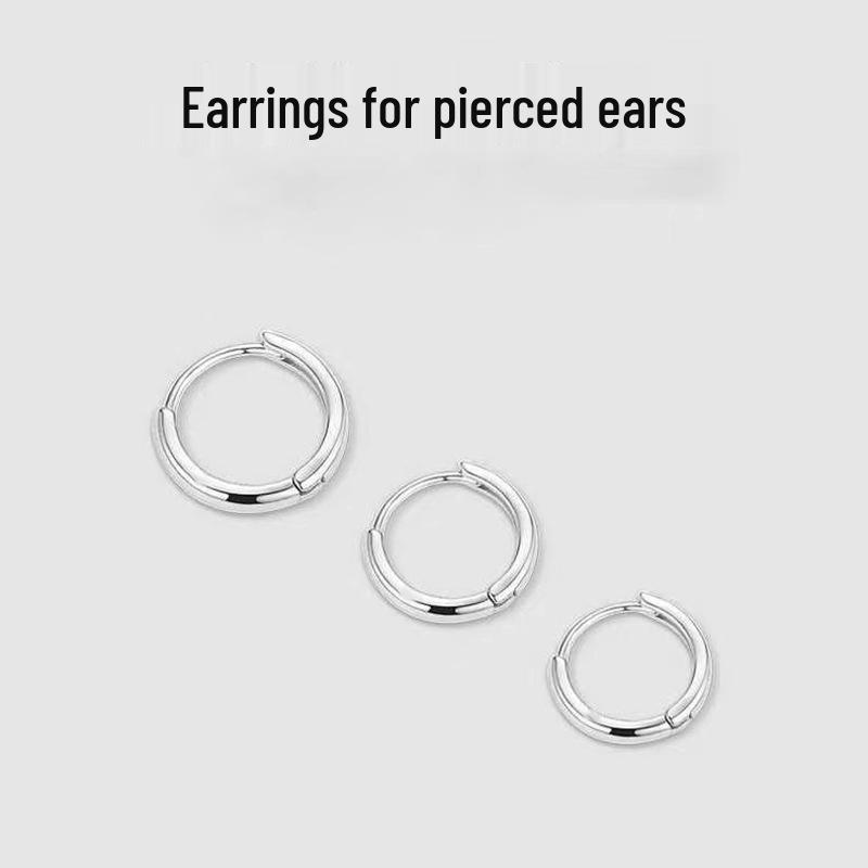Stylish Unisex Circle Hoop Earrings - Elegant 925 Silver Fashion Accessory