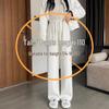 Women's Extra-Long White Lambswool Chenille Wide-Leg Knit Pants for Autumn/Winter (Tall Size 175)