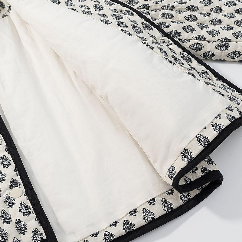 Zbzr Autumn New Women Clothes Western Style Fashion Simple and Versatile Print Quilting Long Sleeve Outerwear 1269460