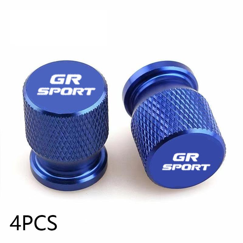 4Pcs Car Wheel Tire Valve Caps Air Stem Case for Toyota GR Sport Gazoo Racing Yaris 86 Corolla Hilux Supra C-HR Auto Accessorie