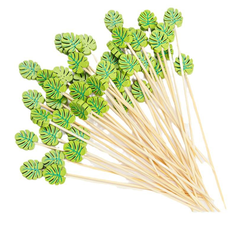 Colorful Bamboo Fruit Forks & Cocktail Skewers - Decorative & Disposable for Baking & Events