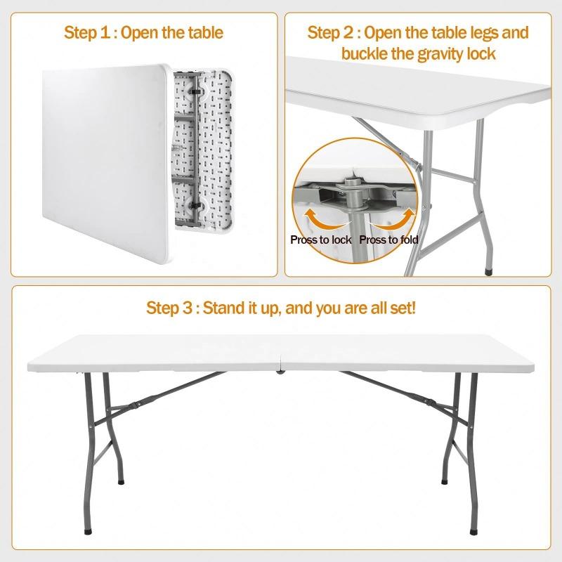 152*74*75 Wholesale Cheap Foldable Folding Table for Indoor Outdoor Events