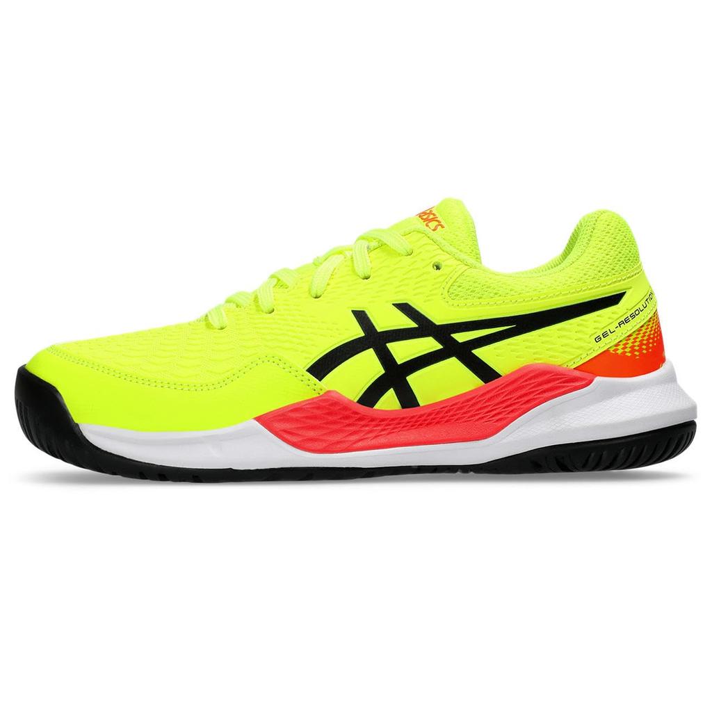 ASICS 9 GS Tennis Shoes Safety Size GEL-RESOLUTION (1044A067), Unisex, Yellow/Black, 24.5