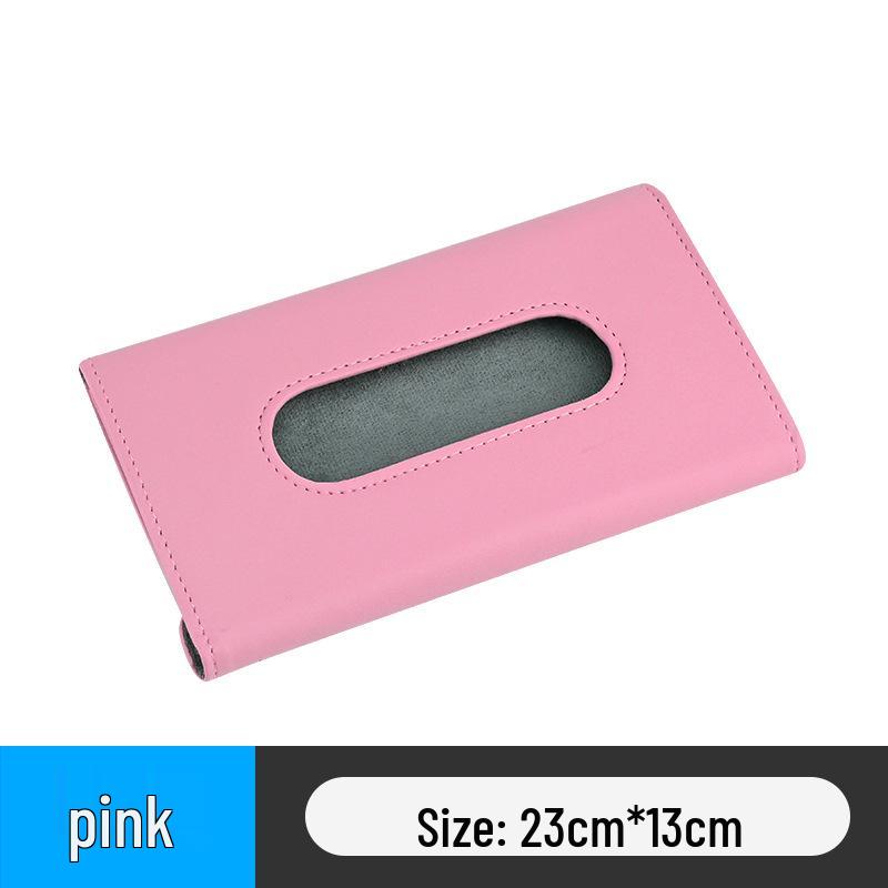 Diamond-Inlaid Leather Car Tissue Box Visor & Seat Back Holder