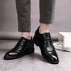 Men's Shoes Four Seasons Invisible Inner Height Increase Leather Shoes Men's Business Dress British Large Size Workplace Splicing Casual Shoes