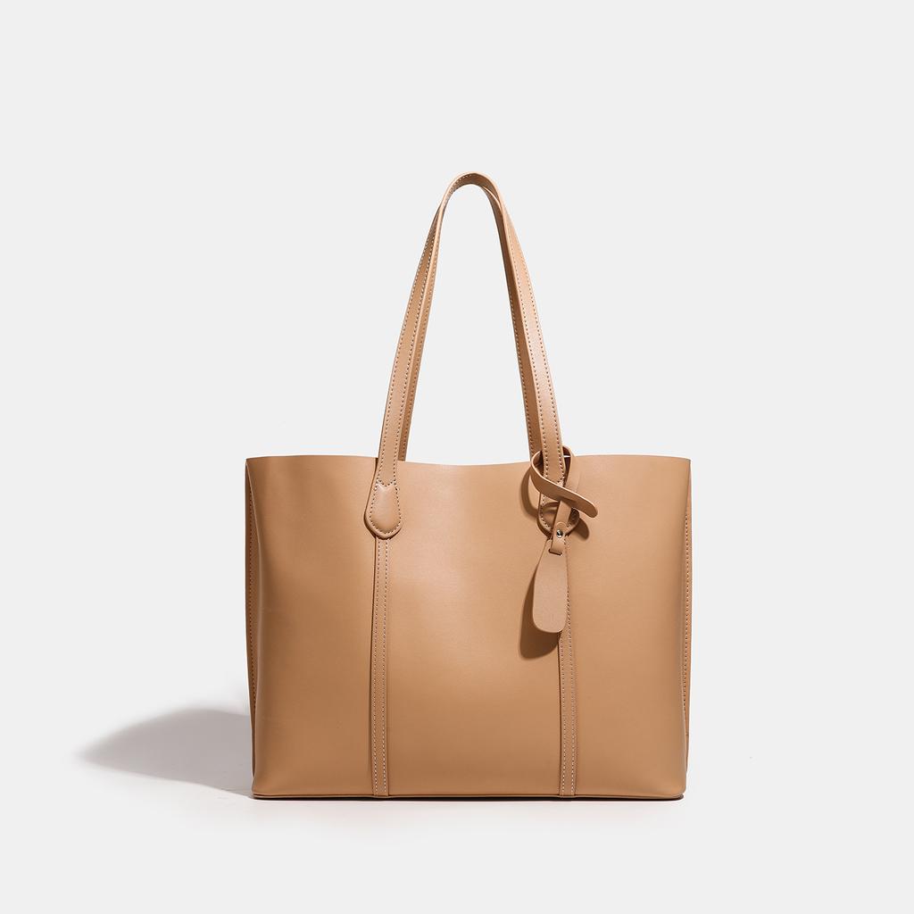 Genuine Leather Single-shoulder Bag, Fashionable Cowhide Schoolgirl Style Commuter Handbag, Tote Bag