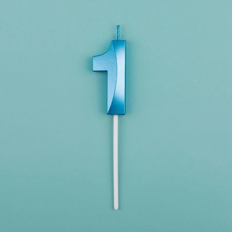 Pink Blue Digital Candle 0-9 Number Birthday Candles Cake Dessert Insert Decoration Baby Shower Anniversary Day Cake Decor