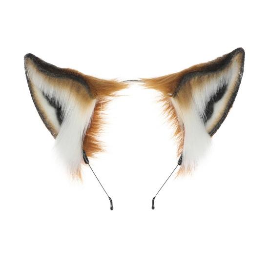 

Плюшевый тканевый обруч для волос с имитацией ушей животных, повязка на голову ручной работы для косплея, вечеринок, эластичная повязка на голову, аксессуар для волос коричневый