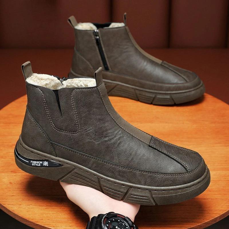 New in Men's Snow Boots Platform Warm Cold Proof Male Winter Shoes Brands Offer Anti Slip Fur Footwear High Quality Sale Luxury