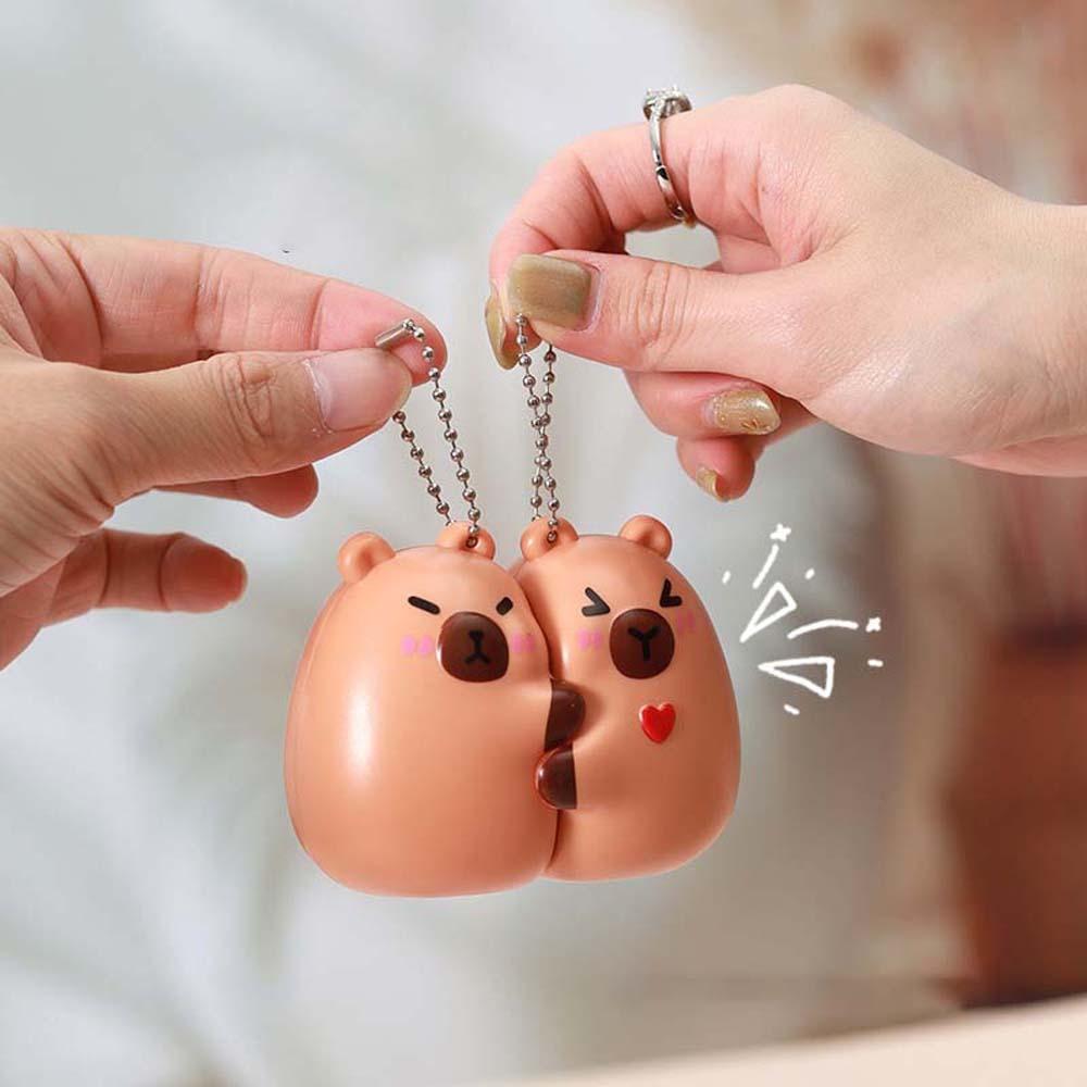 2pcs/set Cute Couple Pendants Plastic Bag Charm Funny Cartoon Animal Key Ring Boys