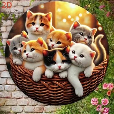 Vintage Kitten Metal Tin Sign Retro Wall Art Home Decor Gift