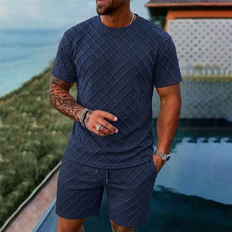 Men's Short Sleeved Set Versatile Casual Sports Two-piece Set