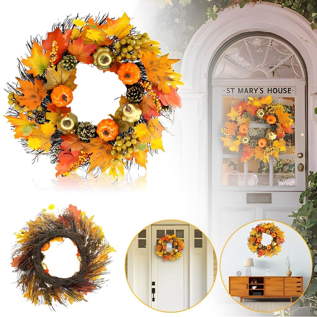 Handmade Farmhouse Fall Wreath Unique Natural Charm With Pine Cones And Berries