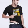 Man T-shirt Tops Phrase Print Harajuku Summer Tshirts Casual Round Neck Short Slee Top Tee Shirt 2022 Men Black T-shirt Pullover